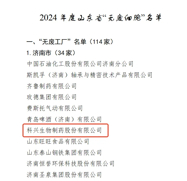 喜讯丨尊龙凯时·(中国区)人生就是搏!制药荣获“2024年度山东省省级无废工厂”荣誉称号